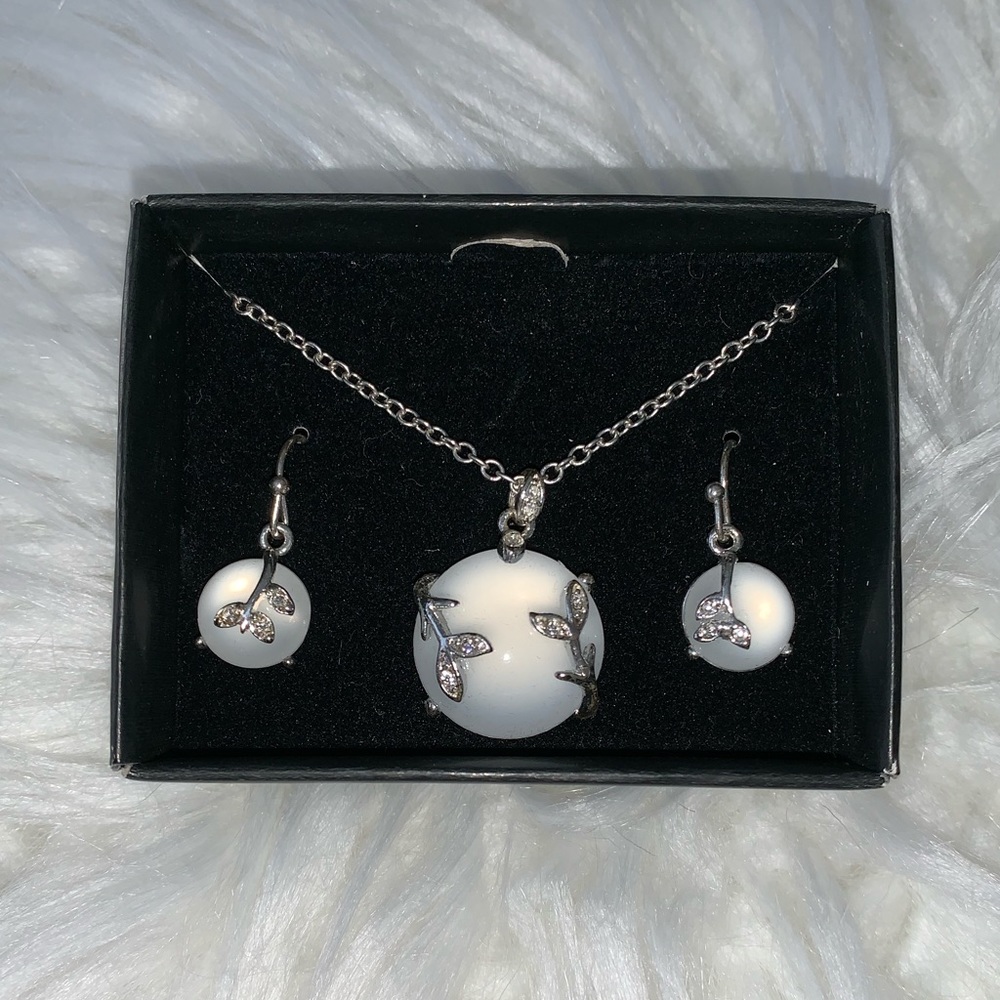 Dainty Opal Necklace & Earring Set